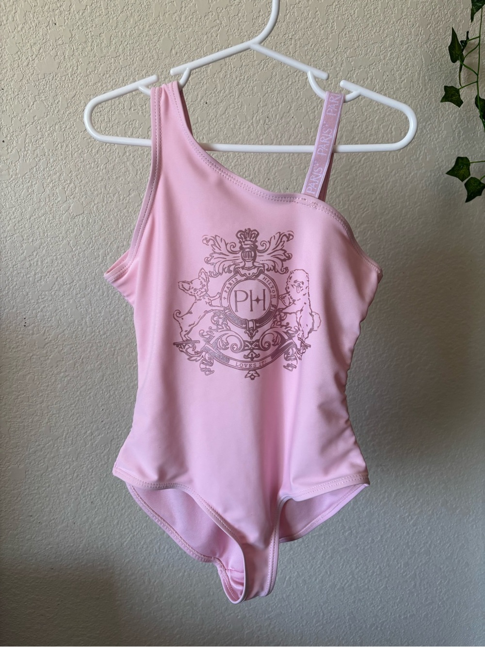 Paris Hilton Girls' Pink One-Piece Swimsuit Princess Y2K Glam Swimwear Size 7/8